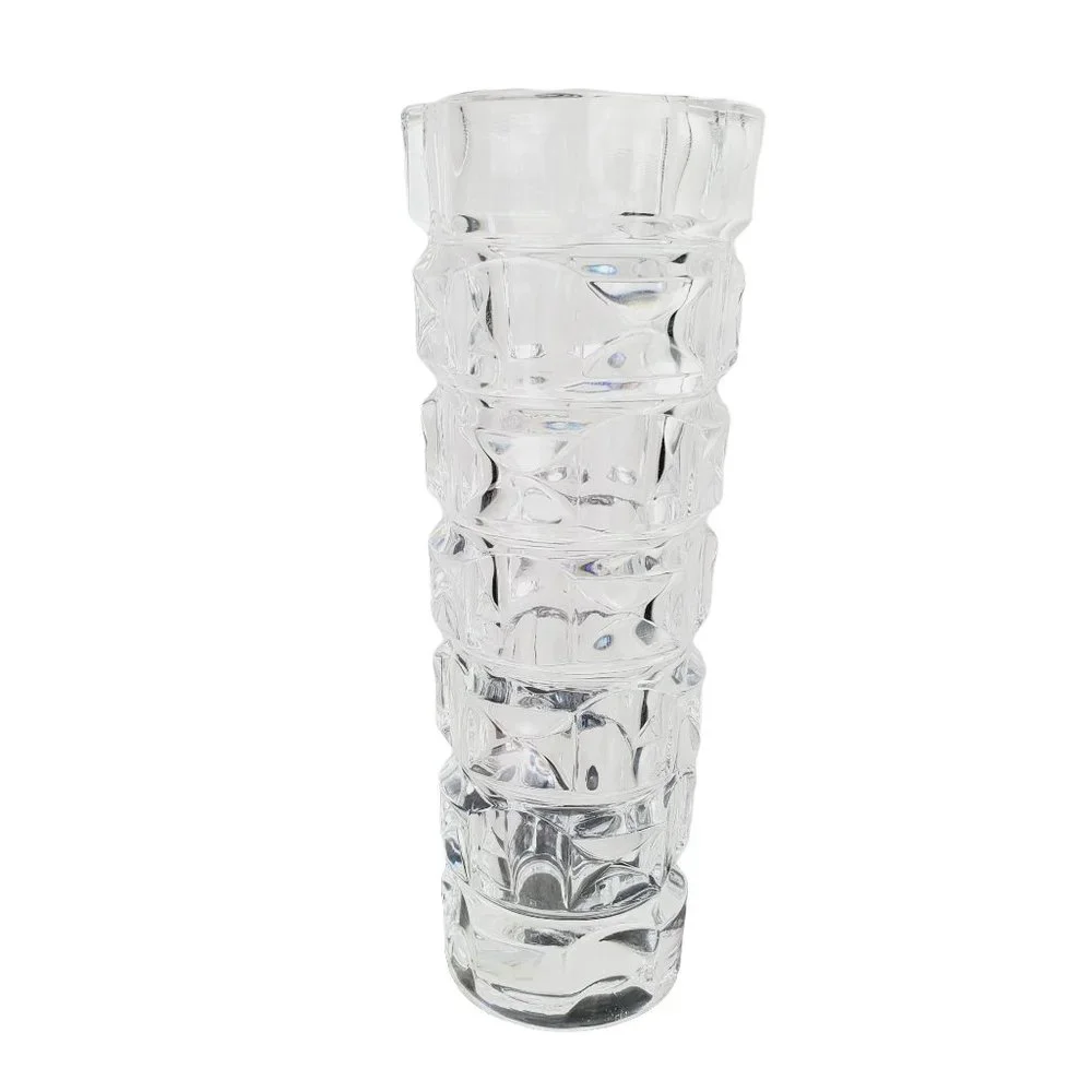 SKLO UNION Recess OPTIC Glass Vase Rudolf Jurnikl Mid Century Modern Retro MCM